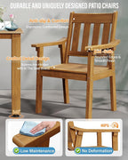 YEFU Patio Dining Chairs Set of 4: All Weather Outdoor Dining Chairs with Wide Curved Seat and Backrest - Outdoor Furniture Plastic for Outside Backyard/Garden/Porch/Deck 350lbs Capacity Teak