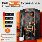 Portable Steam Sauna Box for Home, 5 Layer Waterproof, Portable Steam Sauna with 4L Steamer, Remote Control & Folding Chair, Indoor & Outdoor to Relax & Detox, 36" x 36" x 71" (Black)
