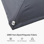 PURPLE LEAF 10FT Patio Umbrella with Base Cantilever Umbrella Square Outdoor Offset Umbrella with Champagne Frame and 360° Rotation for Garden Deck Pool, Grey