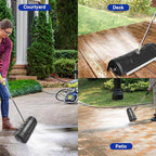 GALAXYER Pressure Washer Surface Cleaner, Metal Floor Washer Accessories for Driveways Sidewalks Patios with 2 Extension Pole Attachments, 1/4-inch Quick Coupler