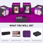 Marsguard Trading Card Deck Box with Commander Display，5 in 1 MTG Storage Holds 400+ Double-Sleeved Cards，4 Deck Boxes & Dice Tray Included，Fits MTG, TCG, PTCG & Sports Cards