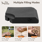 PHI VILLA 9'x12' Outdoor Patio Deck Umbrella with Base. 360° Rotation & 6-Level Tilt with Easy Crank Handle. Rectangle Offset Cantilever Umbrella Heavy Duty for Garden Poolside Backyard (Beige)