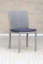 Amazonia Jefferson 9-Piece Patio Extendable Dining Table Set | Teak Finish & Light Grey Wicker Chairs with Cushion | Ideal for Outdoors and Indoors