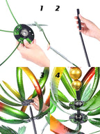 Wind Spinner for Garden and Yard - Large Metal Kinetic Wind Sculptures for Outdoor Decor 80 Inches Multi-Color Tulip Wind Spinner