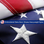 4x6 American Flag for Outside, Best Embroidered Stars And Sewn Stripes, 210D Heavy Duty Polyester, Suitable For Outdoor High Winds Areas (American flag 4x6 FT)