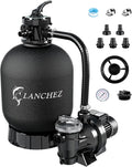 LANCHEZ 18" Sand Filter Pump for Above Ground Pool with Timer, 1.5 HP, Max 4900 GPH for Pools Up to 20000 GAL, 6-Way Valve Pool Sand Filter System, Enhanced Circulation for Crystal-Clear Pool