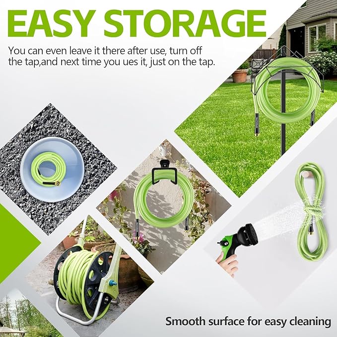 SPECILITE Flexible Garden Water Hose 50 Ft, Heavy Duty, Lightweight and Leak-Proof Pipe× 1/2 In, 3/4" Brass Swivel Fittings,Burst 600 PSI, Non-Expandable, Kink-Proof, For Car, Yard, Outdoor, Lawn