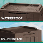Devoko 30 Gallon Resin Deck Box 2 Pack Outdoor Indoor Waterproof Storage Box for Patio Furniture Pool Accessories Storage for Cushion Garden Tools (Brown, 2 Pack)