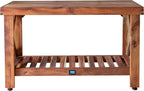 Backyard Discovery 48" Acacia Wood Farmhouse Narrow Console Table with Lower Slat Storage Shelf, Water-Resistant Design for Patio, Deck, Entryway, Living Room, Sofa Table, Indoor or Outdoor Use