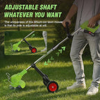 ALSO GO Cordless Weed Wacker, Electric Grass Trimmer with 2pcs 21V Batteries, 3 in 1 Stringless Trimmer, Battery Powered Lawn Edger with Wheels, Lightweight Brush Cutter for Garden Yard Lawn