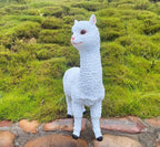 Outdoor Alpaca Statues, Courtyard Garden Decoration, Modern Minimalist Style Animal Ornaments, Sun Resistant and Waterproof Balcony Lawn Decoration, Creative Gifts (White)