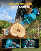 SEESII Chainsaw Cordless 12-inch, Handheld Chain Saw with 2 * 4.0Ah Batteries, Electric Saw with Tool-free Chain Tension, Auto Oiling for Wood Cutting Trimming Branch