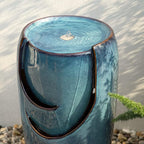 Glitzhome 29.25" H Oversized Ceramic Vase Outdoor Water Fountain Tall Patio Garden Water Fountain with LED Light and Submersible Pump Yard Art Decor, Turquoise