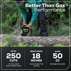 Greenworks 80V 18" Brushless Cordless Chainsaw (Great For Tree Felling, Limbing, Pruning, and Firewood), 75+ Compatible Tools, 4.0Ah Battery and Charger Included