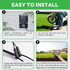 Landscape Well Lights Kit, 4 Pack LED Low Voltage Ground Lights and 100W Transformer and 100FT Cable and 20 Wire Connectors, 12V IP67 Waterproof Aluminum for Sidewalk Driveway Path
