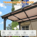 10x10FT Lean to Gazebo, Hardtop Metal Pergola with Polycarbonate Roof, Large Wall Mounted Heavy Duty Awnings, Patio Canopy for Backyard, Deck, Porch