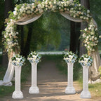 Roman Columns Wedding Column Stand Roman Pillar Plant Stand Plastic Greek Column Statue Pedestal Flower Pot Holder Decor, Elegant Decorative Column for Wedding Event Party, White