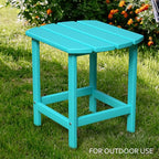 TORVA Patio Adirondack Side Table, Outdoor End Tables All-Weather Resistant HDPE Humidity-Proof Long Time Use for Deck, Lawn,Garden, Porch, Backyard End Table(Lake Blue Color-1 Tier)