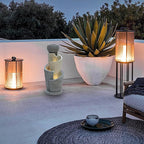 LuxenHome Outdoor Water Fountain, 27 Inch Resin Cascading Water Fountains Indoor with LED Lights, Modern Garden Decor, Small Waterfall Fountain, Outdoor Fountains and Waterfalls