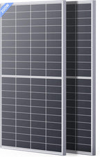 N-Type 16BB 400W Bifacial Solar Panel, 2Pcs 200 Watt Solar Panel 12V, 25% High Efficiency Monocrystalline PV Module,for RV Van Trailer Camper Marine Rooftop Home Off Grid (200w 2-Pack Silver)