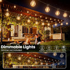 RTTY Outdoor String Lights 240 ft, 2 Pack 120 ft G40 Led Patio Lights with 62pcs Bulbs,Shatterproof Waterproof Connectable Hanging for Porch Cafe Bistro Backyard Gazebo Balcony Deck Party
