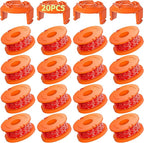Eventronic 20 Pack WA0010 Trimmer String Compatible with Worx Weed Eater, 0.065" Autofeed Replacement Spool Trimmer Line for Worx Weed Eater (16 Line Spools + 4 Cap)