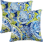 Outdoor Pillows, Pack of 2 Waterproof Decorative Throw Pillows with Inserts, 18”x18” Square Pillows for Couch, Sofa and Patio Furniture