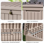 DRATO 280 Gallon Deck Box, Waterproof Resin Large Outdoor Storgae Box for Patio Furniture, Patio Cushions, Gardening Tools, Pool Supplies, Lockable