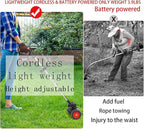 Electric Weed Wacker 21V Electric Weed Cordless Eater with 2pcs Batteries and 3 Types Blades&Auxiliary Wheel Weed Trimmer Lightweight 3 in 1 Stringless Grass Trimmer Edger/Brush Cutter for Lawn