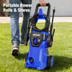 Pressure Washer - True 1378 PSI 1.25 GPM Power Washer with No-Bend 360° Nozzle, Foam Cannon & Complete 4-Nozzle Set for Car, Driveway, Patio