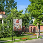 Christmas Gnome Rabbit Garden Flag Vertical Double Sided Outdoor Yard Flags 12.5x18 Inch Burlap Banners Vertical Double Sided for Outdoor Decor Lawn