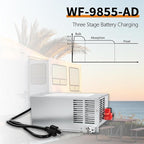 Upgrade WF-9855 55 Amp RV Power Converter Charger, Replace for RV Camper WF-9800 Series, WF-9855, WF-9855-AD, WF-9855-MBA, for Lead-Acid Battery 1 Year Warrant