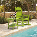 TORVA Patio Adirondack Side Table, Outdoor End Tables All-Weather Resistant HDPE Humidity-Proof Long Time Use for Deck, Lawn,Garden, Porch, Backyard End Table（Lemon Green）(2 Tier)