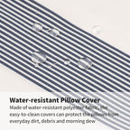 2 Pack Outdoor Throw Pillows 21x15 Inch Water-Resistant Decorative Pillow Cushions with Insert for Patio Garden Porch, Blue Stripe