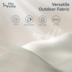 PHI VILLA 13ft Large Patio Umbrellas, Double-Sided Outdoor Market Rectangle Umbrella for Outside, Ivory