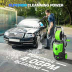 Professional Pressure Cleaner 4800PSI, 4.0GPM Portable Power Cleaner with 4 QC Nozzles and Soap Bottle, Cleaner Machine for Cars/Home/Driveways/Patios/Decks/Fences, Green