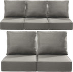 Luxury 24x24x6 Inch Outdoor Cushions for 5 Peice Patio Furniture Set - Set of 5 Water-Resistant Pillow for Dining Rocking Swivel Chairs Loveseat Couch Sectional Sofa - Grey