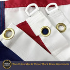 Homissor American Flag 5x8 Heavy Duty Outdoor Embroidered Stars Large USA US Flags Longest Lasting for Outside Sewn Stripes Indoor With Brass Grommets