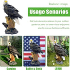 13.2" Real Eagle Statue, Funny Resin Bird Sculpture, Garden Outdoor Decor, Seabird Coastal Beach Accent, Eagle Pattern, Tropical Home Decor, Landscape & Patio Ornaments, Bald Eagle Gift