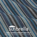 Sunbrella Decorative Outdoor Water Repellent Throw Pillows with Inserts, Set of 4, 20" x12" Pillows for Patio, Backyard, Bed, Couch, and Patio Furniture, Troupe Dock