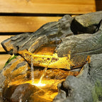 42.1 Inches Garden Outdoor Water Fountain - Mutiply Tiered Cascading Fountains Outdoor Decor with LED Lights and Pumps for Garden, Patio, Porch, Backyard, Deck, Pond and Home Art Decor