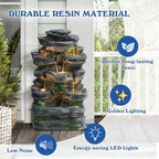 TITIMO 7-Tier Cascading Rock Water Fountain Outdoor Garden Waterfall with Lights,Fountain Indoor Decor for Garden, Patio, Backyard, Deck, Porch and Home Art Decor (24" H)