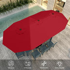 13FT Double Sided Patio Umbrella with LED Lighted