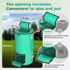 Reusable Garden Yard Waste Bag – 14 Gallon Breathable Thickened Reusable Lawn Bag, with 4 Handles for Easy Moving & Foldable Design, for Leaf & Miscellaneous Debris Collection(Green)