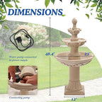 Italian Outdoor Water Fountains Garden Decor - 48.4''H Fountains and Waterfalls Outside, Large Cascading Indoor Floor-Standing Resin Bubbler Fountain Features W/Pump for Patio, Yard and Home