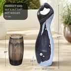 Modern Waterfall Fountains Graceful Hugging Couple Gurgling Water Features Outdoor Indoor Garden Faux Stone Zen Fountain in Marble Color for Courtyard, Patio, Lawn, Lobby 47" Height
