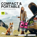 Collapsible Wagons Carts Foldable with Extended Tailgate, Folding Wagon Cart on Wheels, Portable Heavy Duty Shopping Carts for Groceries, Apartment, Garden, Camping, Sports, Outdoor (Pink)