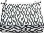 BrylaneHome Extra-Thick Seat Cushion - 23”L x 22”W x 5.5”H - Patio & Outdoor - Water, Stain & Fade Resistant - Black Ikat