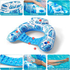 Jasonwell Pool Float with Canopy - Inflatable Pool Floaties Adult Floating Pool Chair Lounge Floats for Swimming Pool Water Chair Pool Lounger with Cup Holders Pool Toy Party Floaty for Adults