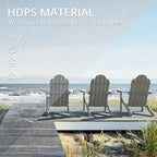 LUE BONA HDPS Adirondack Chairs Set of 8, Fire Pit Outdoor Chair Weather Resistant with Cup Holder, Modern Plastic Chair Plastic for Patio, Deck, Proch, 350LBS, Gray